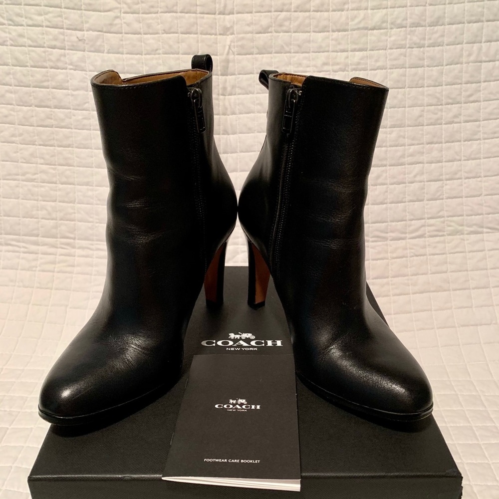 COACH LEATHER ANKLE BOOTS